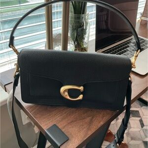 Coach | Tabby Black + Brass Shoulder Bag 26